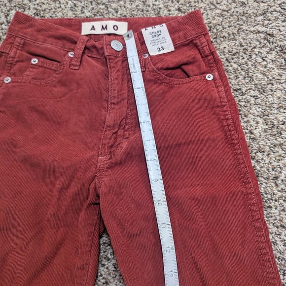 AMO NWT Red Corduroy Chloe Cropped Pants - Picture 10 of 14